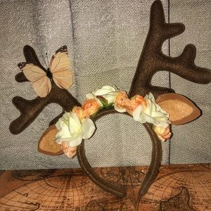 Floral deer antler headband
